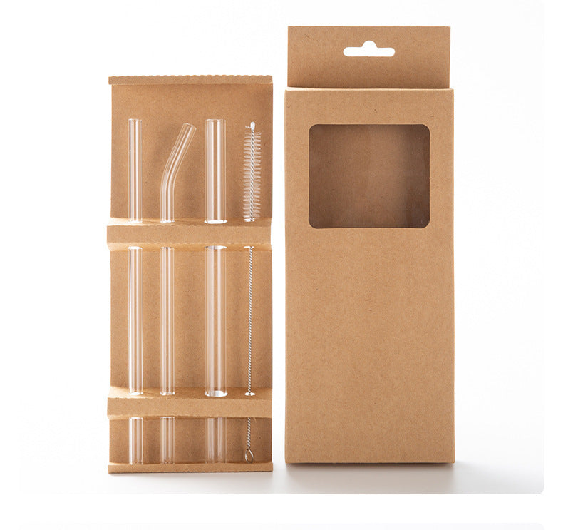 Strohhalm Set aus Glas