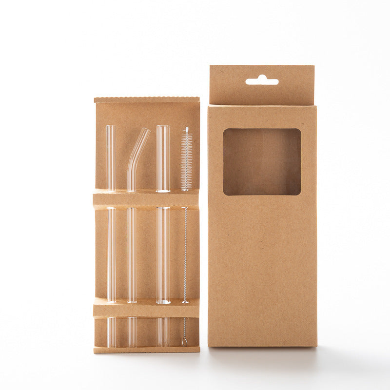 Strohhalm Set aus Glas